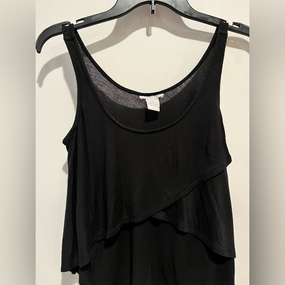 Front Cropped Black Shirt - Size: XS